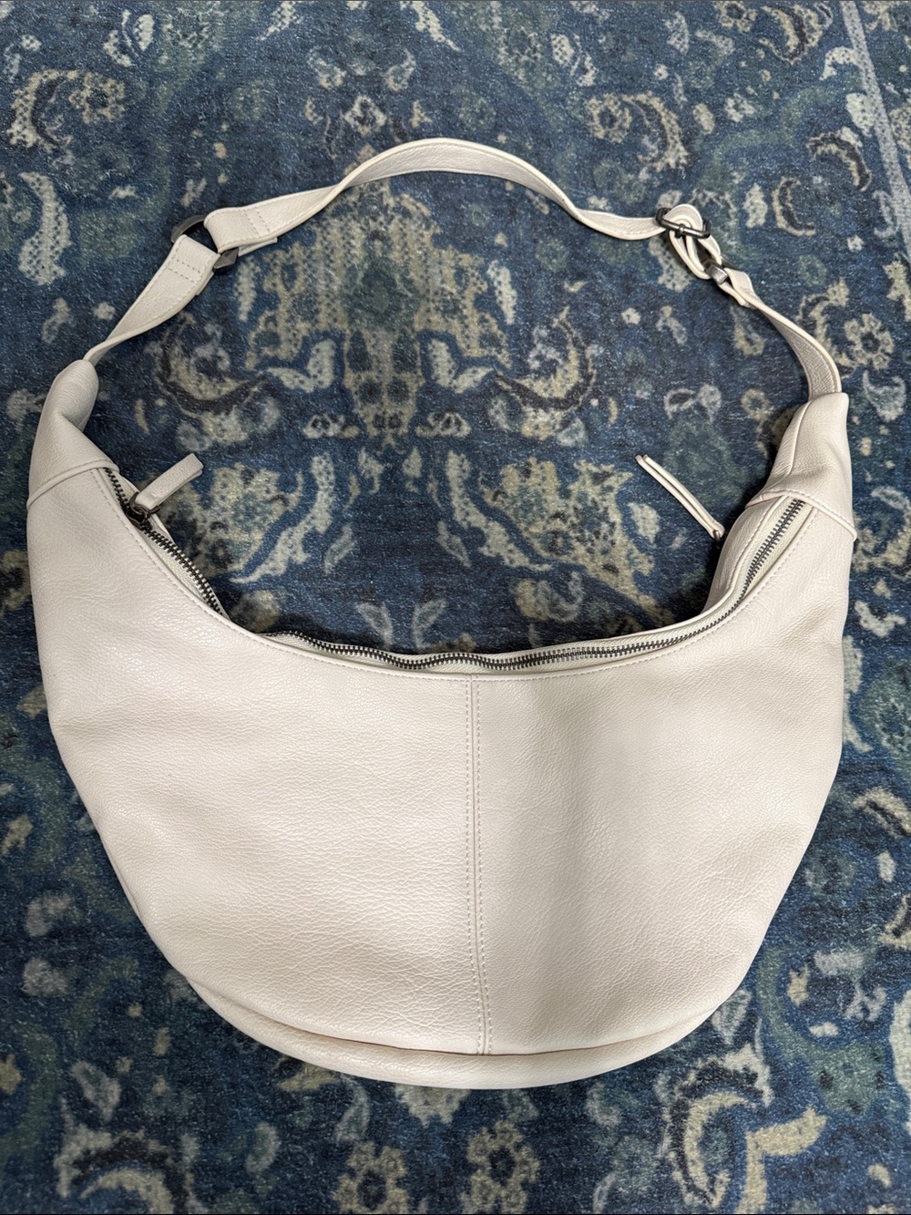 Altar'd State Cream Leather Crossbody Hobo